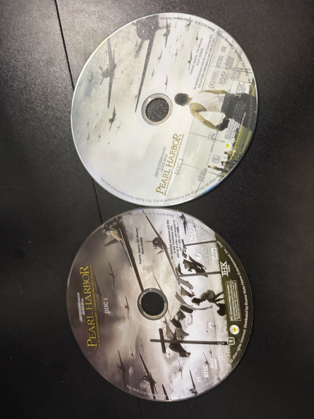 Pearl Harbor DVD Discs - Movie Disc Set - Grey & White Artwork